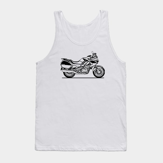 NT700V Motorcycle Sketch Art Tank Top by DemangDesign